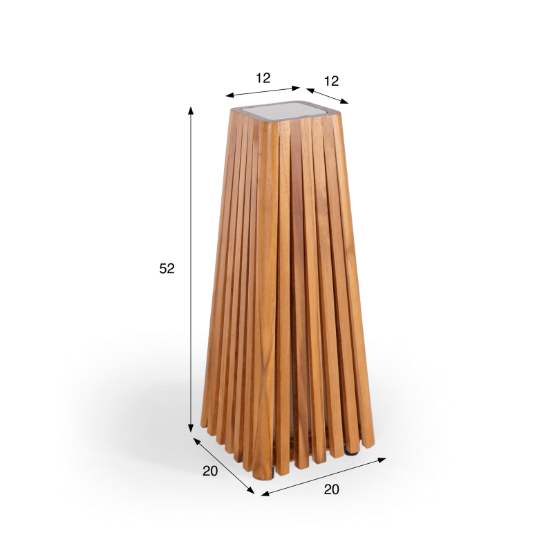 Buitenlamp van teakhout H50 cm - Taro