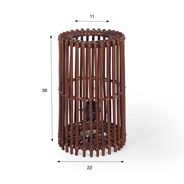 Tafellamp van naturel rotan - Rihu