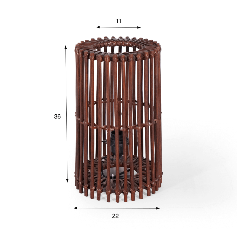 Tafellamp van naturel rotan - Rihu