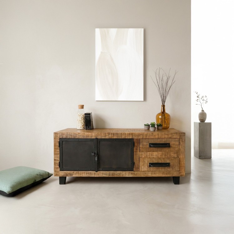 TV meubel hout en metaal BROOKLYN 115 cm