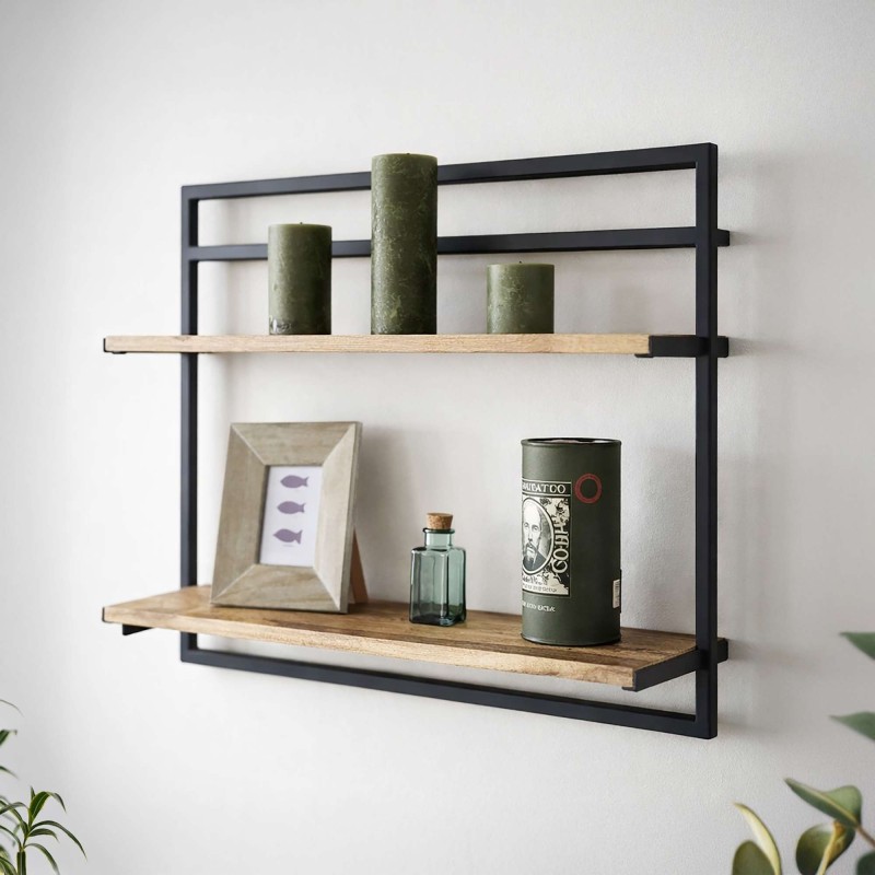 Houten en metalen rek 70 x 60 - Selfsh