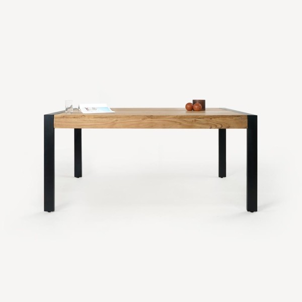 Massief hout en metalen eettafel - Liverpool