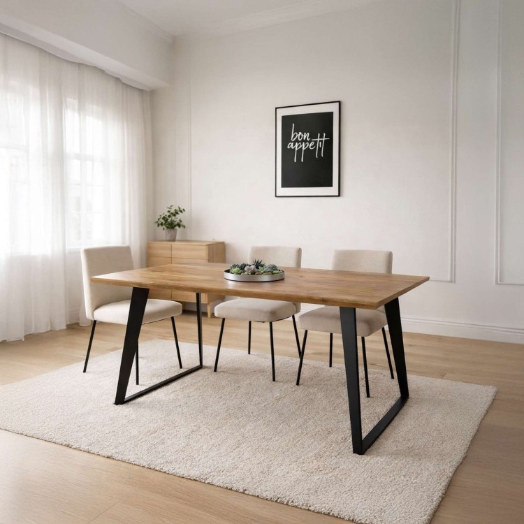 Eettafel van hout en metaal - Manhattan