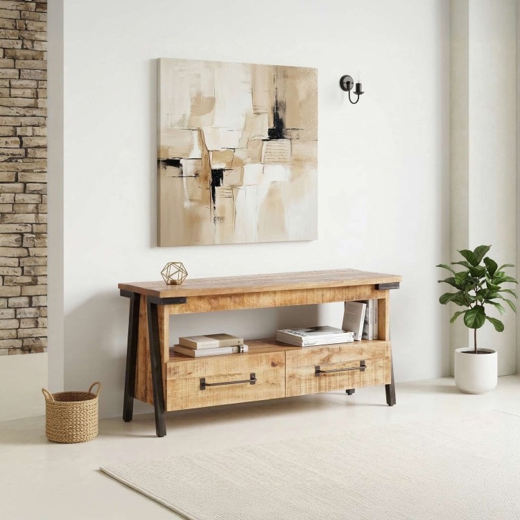 TV meubel hout en metaal 120 cm - Retro Archi