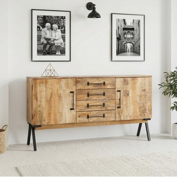 Massief houten dressoir voor de woonkamer - Retro Archi