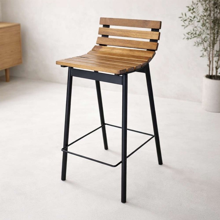 Keukenstoel van hout en metaal - Curve