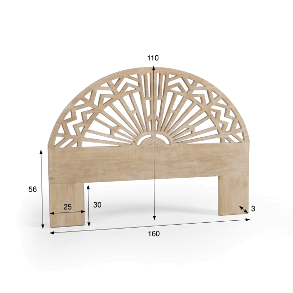 Hoofdbord van massief hout 160 cm - Calista