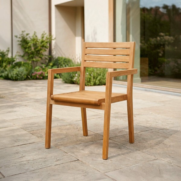 Tuinstoel met armleuningen in teakhout - Nobu