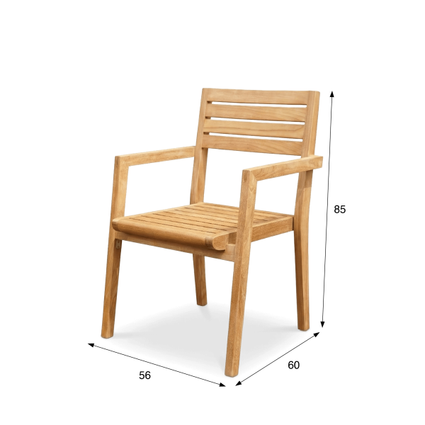 Tuinstoel met armleuningen in teakhout - Nobu
