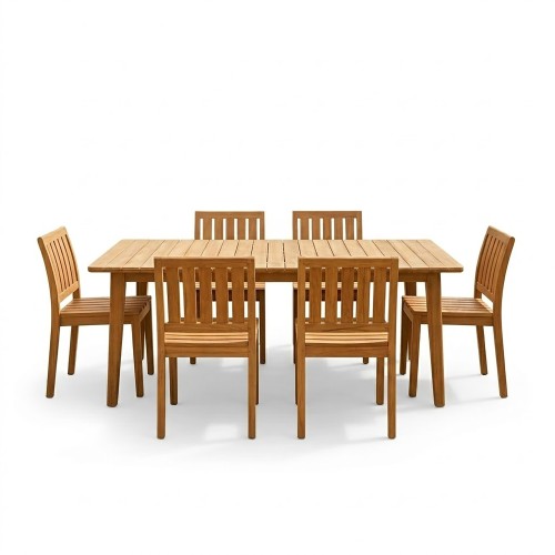 Tuinset met tafel en stoelen in teakhout voor 6 personen