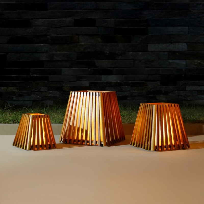 Vloerlamp in teakhout H30 cm - Nori