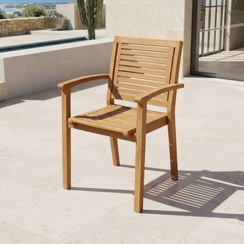 Tuinstoel met armleuningen in teakhout - Tomo