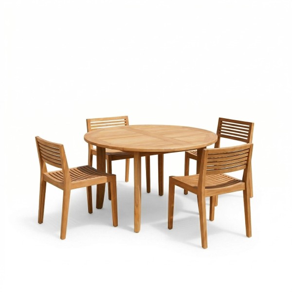 Tuinset met tafel en stoelen in teakhout voor 4 personen