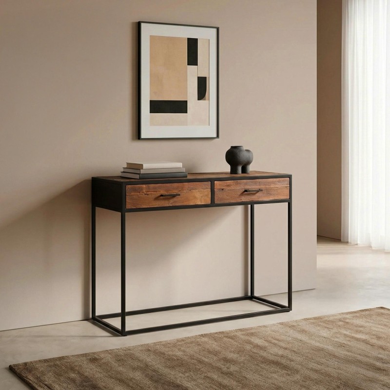 Industriële console van gerecycled hout - Recycled