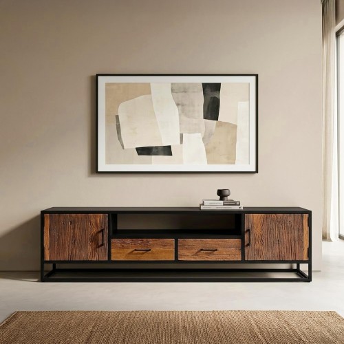 Tv-meubel 200 cm in gerecycleerd hout – Recycled