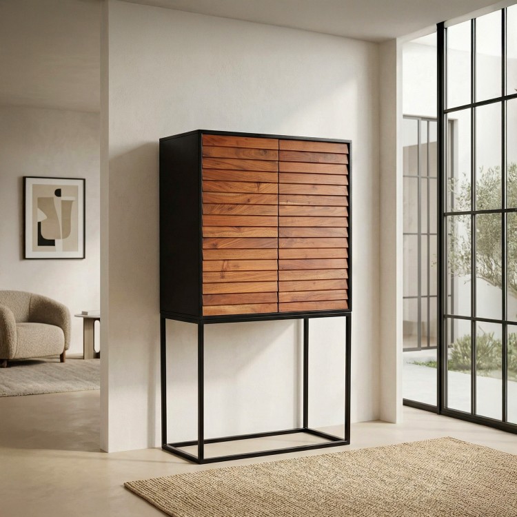 Hoge massief houten kast 80 cm - Tamara