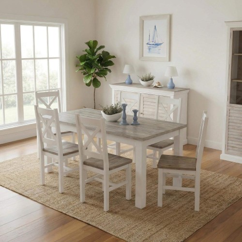 Witte eettafel van massief...