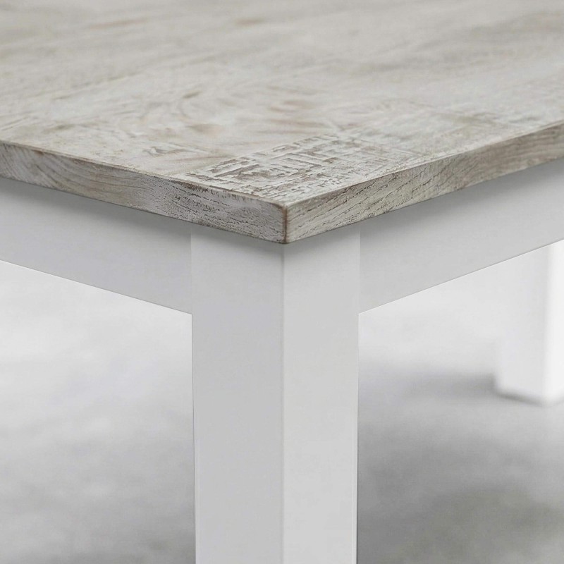Witte eettafel van massief hout 180 cm - Sea Side