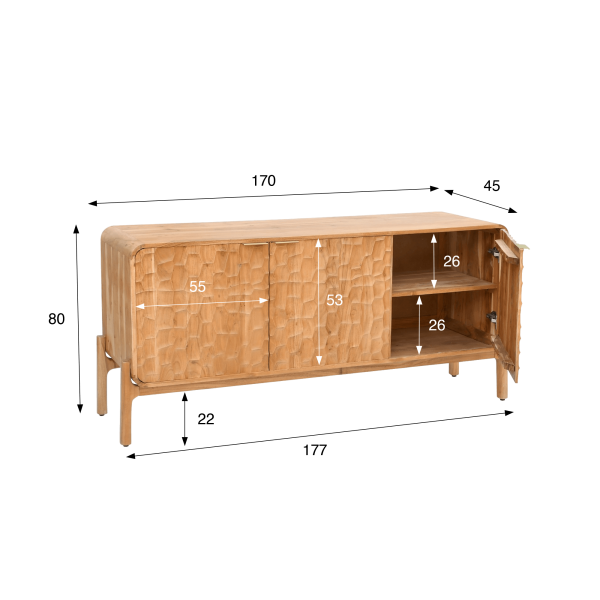Modern dressoir van massief acaciahout - Naoki