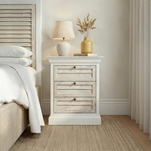 Wit nachtkastje van massief...