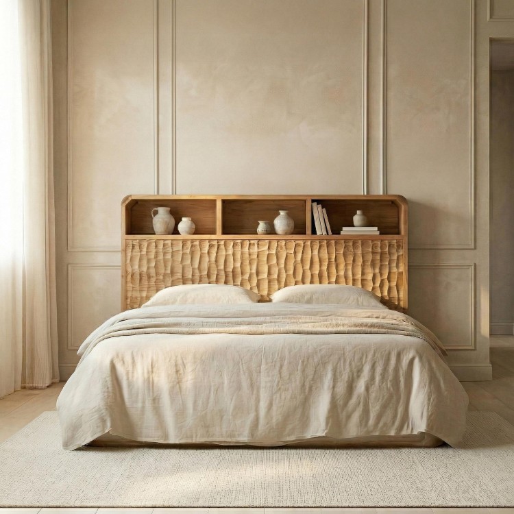 Design hoofdbord van massief acaciahout 160 cm - Naoki