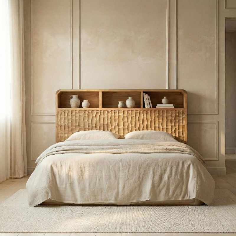 Design hoofdbord van massief acaciahout 160 cm - Naoki