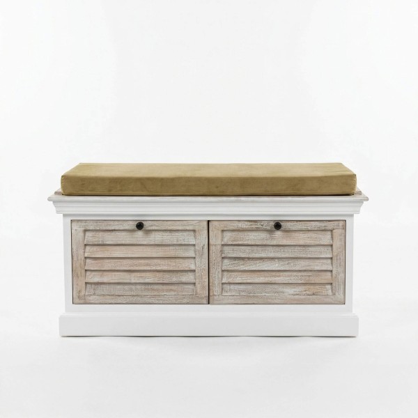 Halbank met opbergruimte van gebleekt hout - Sea Side