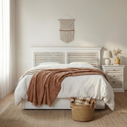 Hoofdbord van wit hout met...