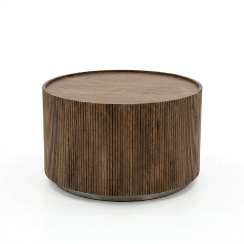 Ronde salontafel van massief hout - Sepia