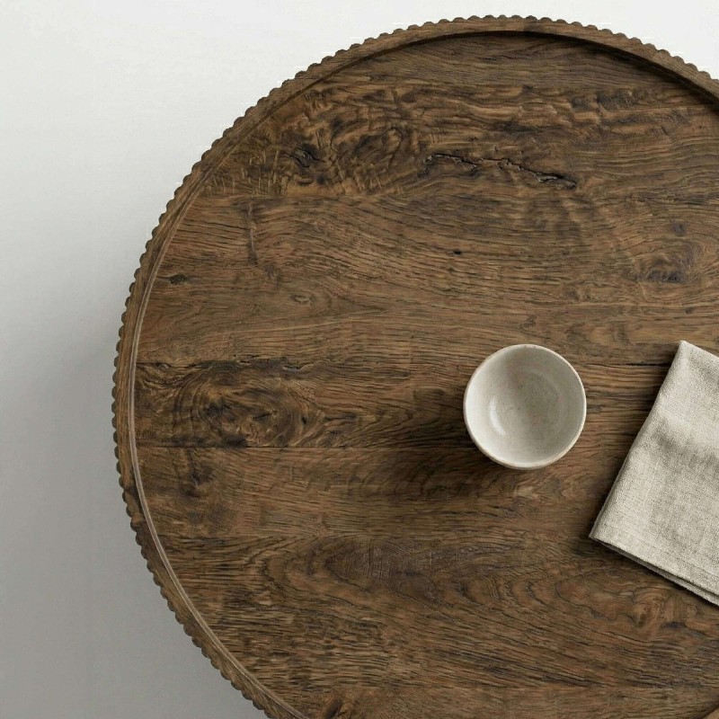 Ronde salontafel van massief hout - Sepia