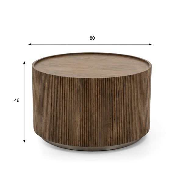 Ronde salontafel van massief hout - Sepia