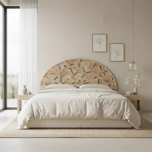 Hoofdbord van massief gesculpteerd acaciahout 180 cm - Valena