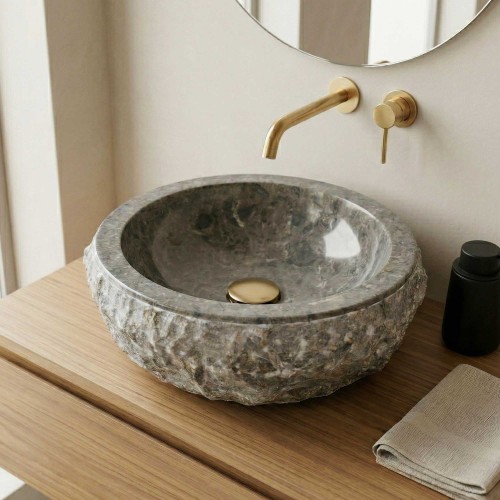 Vrijstaande wastafel natuursteen - Big Marmo