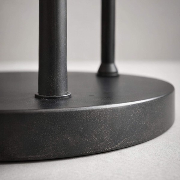 Vloerlamp in bruin metaal met kap van opaalglas - Barton