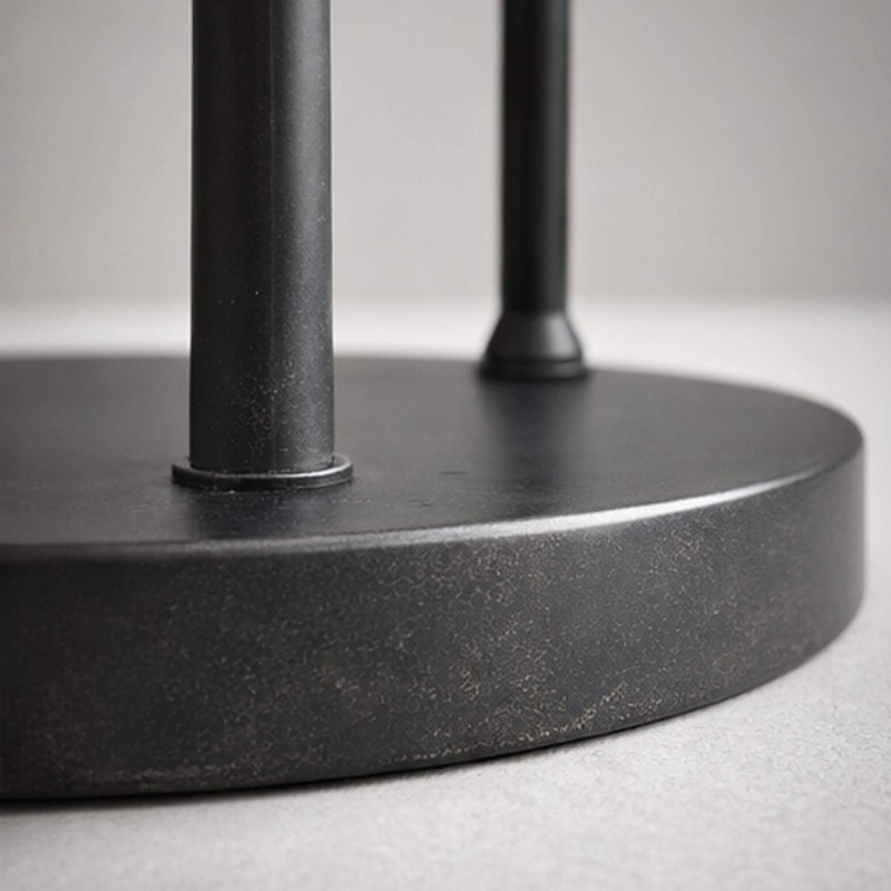 Vloerlamp in bruin metaal met kap van opaalglas - Barton