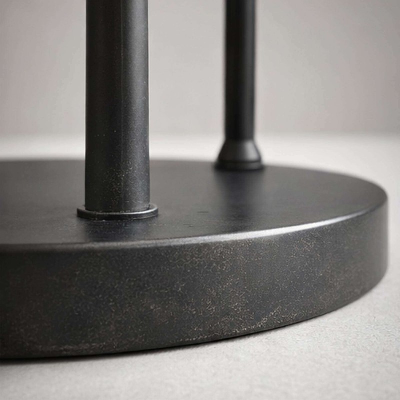 Design vloerlamp in bruin metaal met kap van opaalglas - Barton