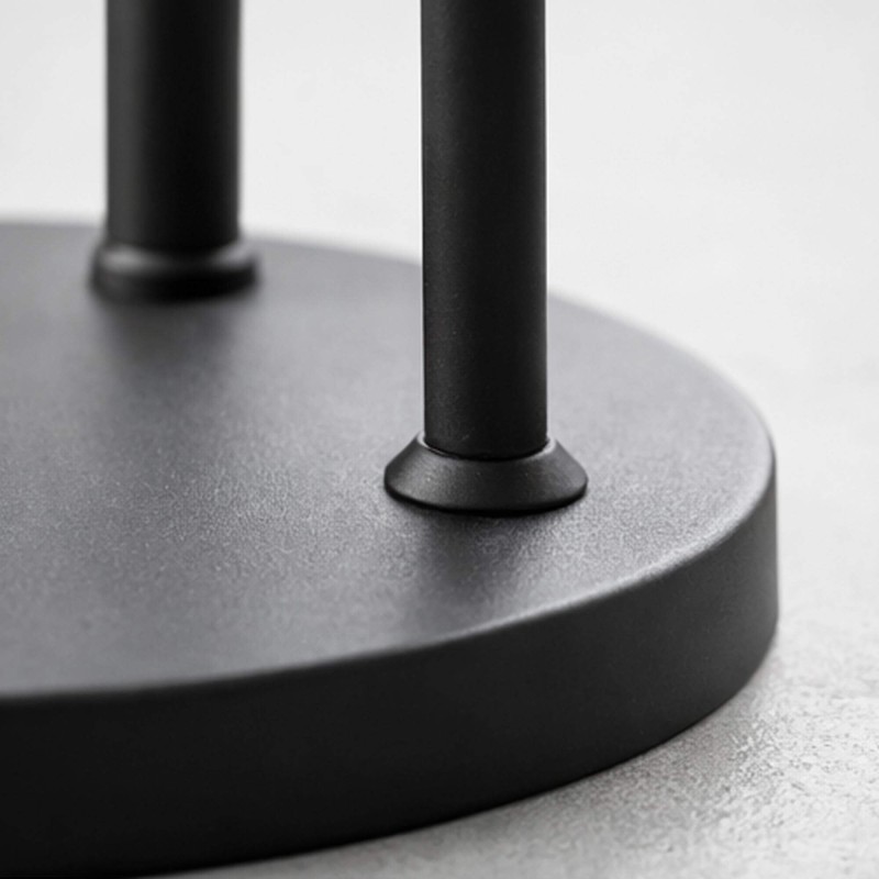 Design vloerlamp in zwart metaal met amberglazen kap - Barton