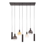 Hanglamp met glazen kap en zwart metaal - Sfera