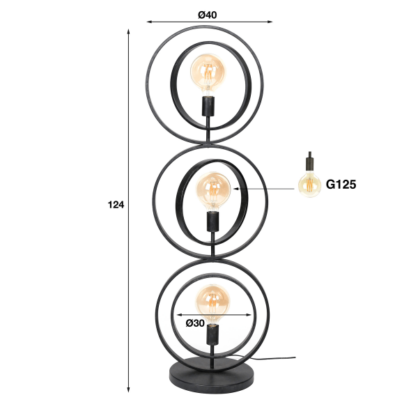 Industriële vloerlamp voor de woonkamer in metaal - Altis