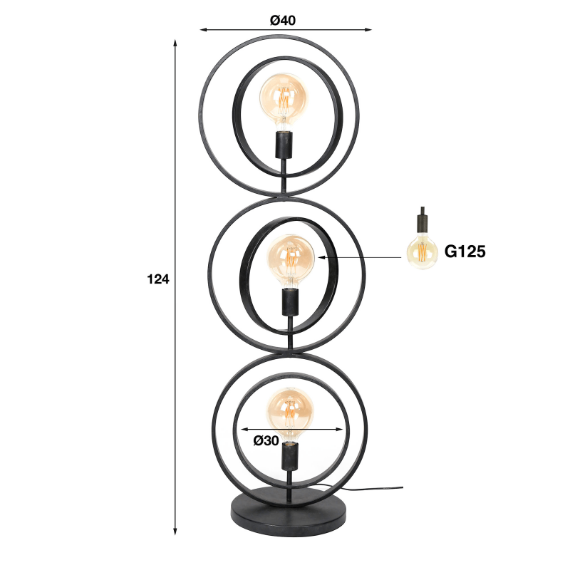 Industriële vloerlamp voor de woonkamer in metaal - Altis