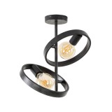 Industriële plafondlamp in zwart metaal - Huxley