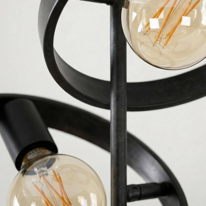 Industriële plafondlamp in zwart metaal - Huxley