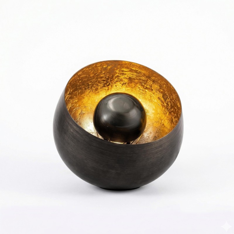 Tafellamp voor de woonkamer in zwart en goudkleurig metaal - Grayson