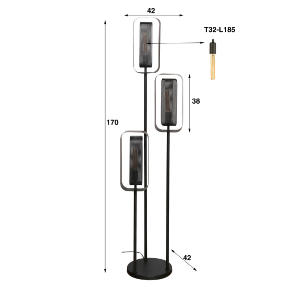 Industriële vloerlamp voor de woonkamer in metaal - Mesh Rotate