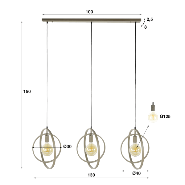 Industriële hanglamp in metaal - Altis