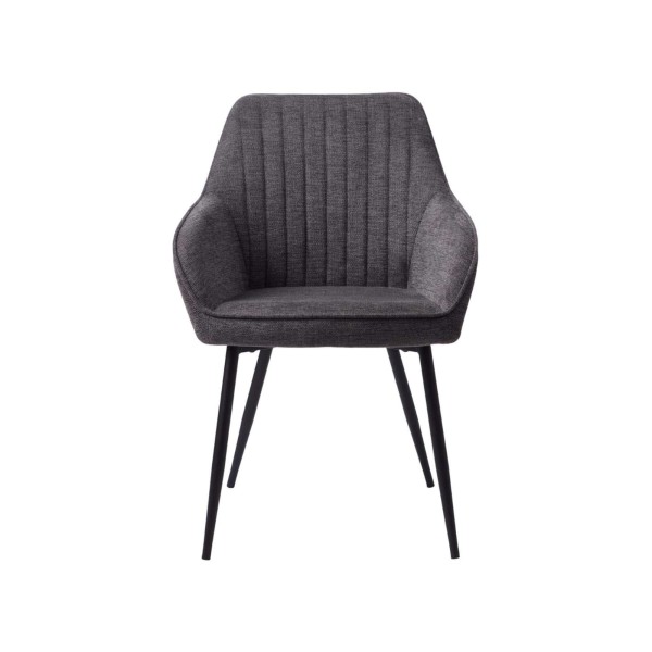 Eetkamerstoel in antracietkleurige stof - Nolan Stripe