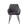 Eetkamerstoel in antracietkleurige stof - Nolan Stripe