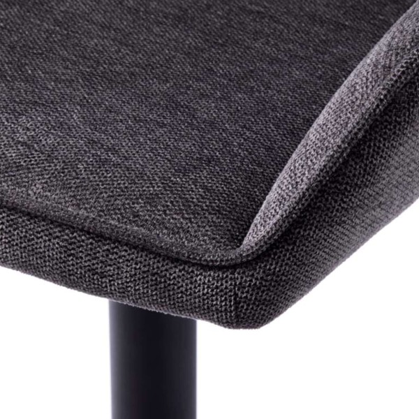 Eetkamerstoel in antracietkleurige stof - Nolan Stripe