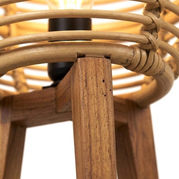 Tafellamp van rotan en teakhout - Yumi