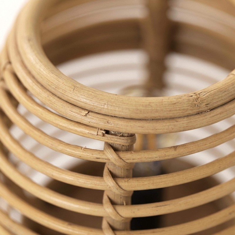 Vloerlamp van rotan en teakhout - Yumi